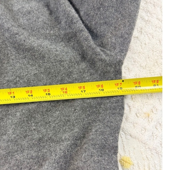 Club Monaco Cashmere Gray Open Front Cardigan Faux Fur Trim XS/S - Picture 5 of 11